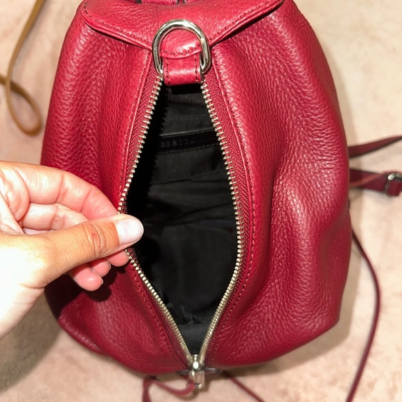 Rebecca Minkoff Dark Red Leather Bucket Backpack display picture 1
